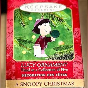 NEW “CHARLIE BROWN’S SNOOPY XMAS” LUCY ORNAMENT - 5 IN SERIES. DISCONTINUED